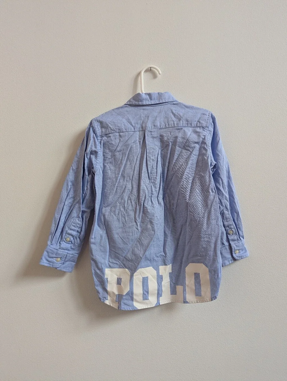 Ralph Lauren Button Down Shirt 4T Boys Chambray Long Sleeve Logo Pony